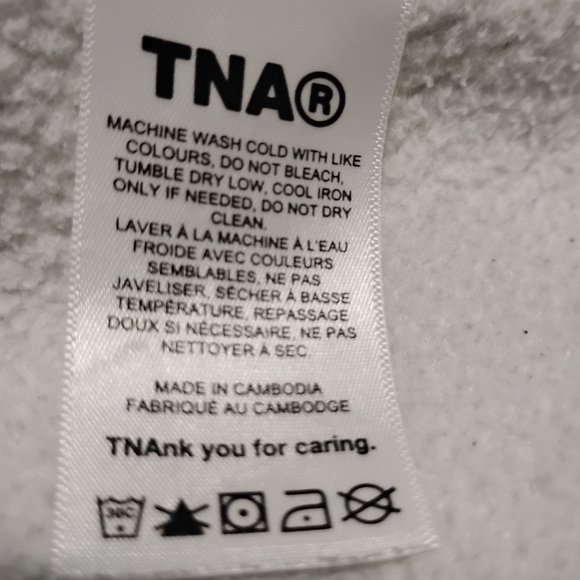 TNA Aritzia | TNA Sweatfleece Cozy Fleece Boyfriend Fit Light Gray Hoodie | XS - Picture 10 of 13